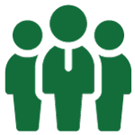 stilisierte Darstellung von drei Personen, die eine Gruppe symbolisieren